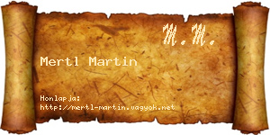 Mertl Martin névjegykártya