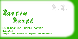 martin mertl business card